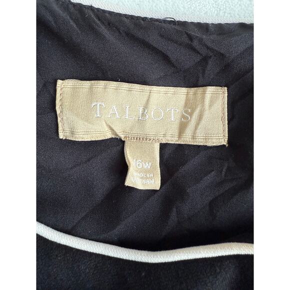 Talbots Italian Luxe Knit Tipped Sheath Dress 16W Black Office Business Workwear - Picture 3 of 11